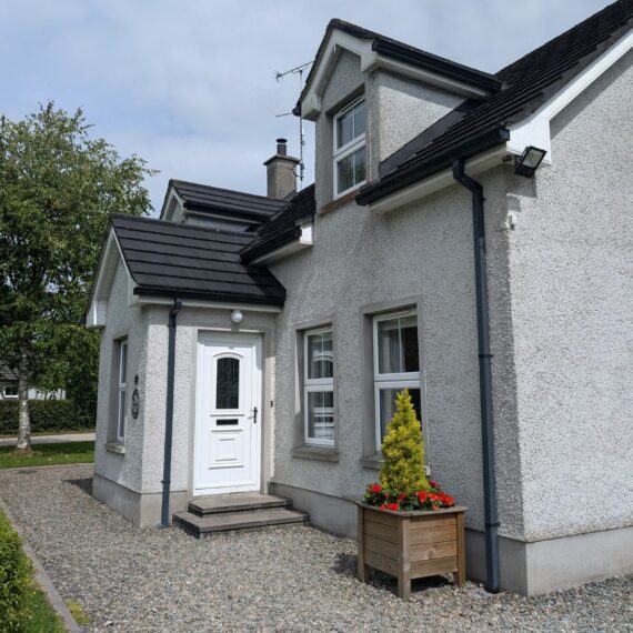 Front of Primrose Cottage showing front door of cottage